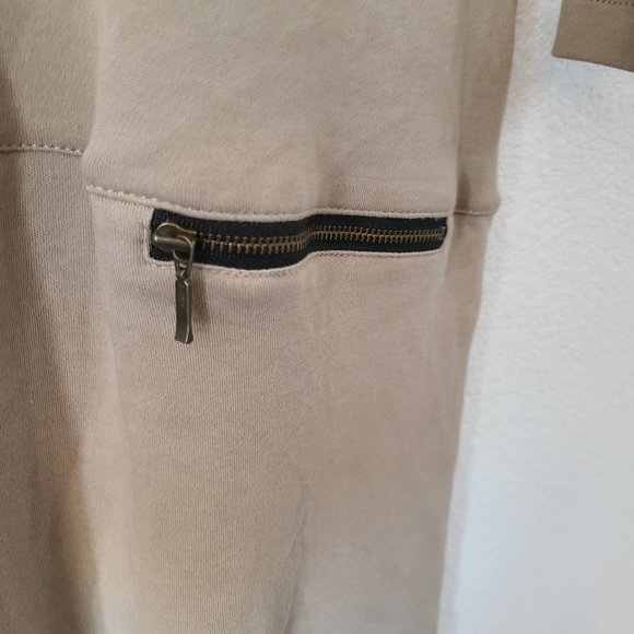 Soft Surroundings Moda Tunic Top Beige Cotton Zipper Pockets Women's Size XS - Picture 2 of 8